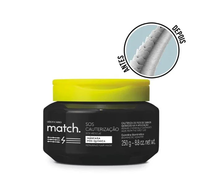 Match SOS Rescue Post-Chemical Hair Mask 250g | Boticario